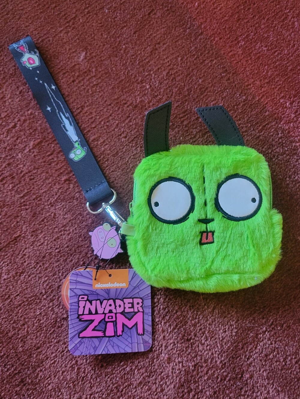 Invader Zim GIR Plush Coin Purse With Wrist Lanyard NWT